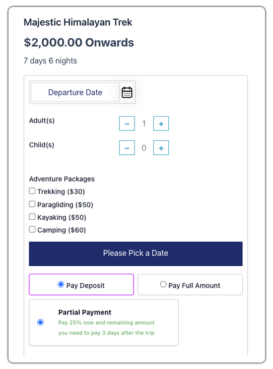 Customizable Deposit Schedules