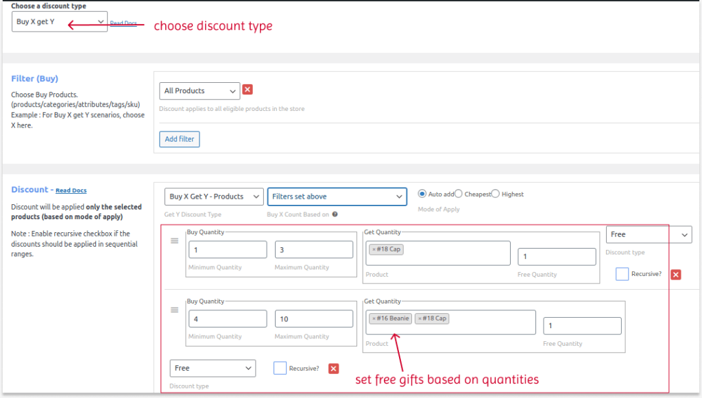 Creating Buy X Get Y free for bulk offers