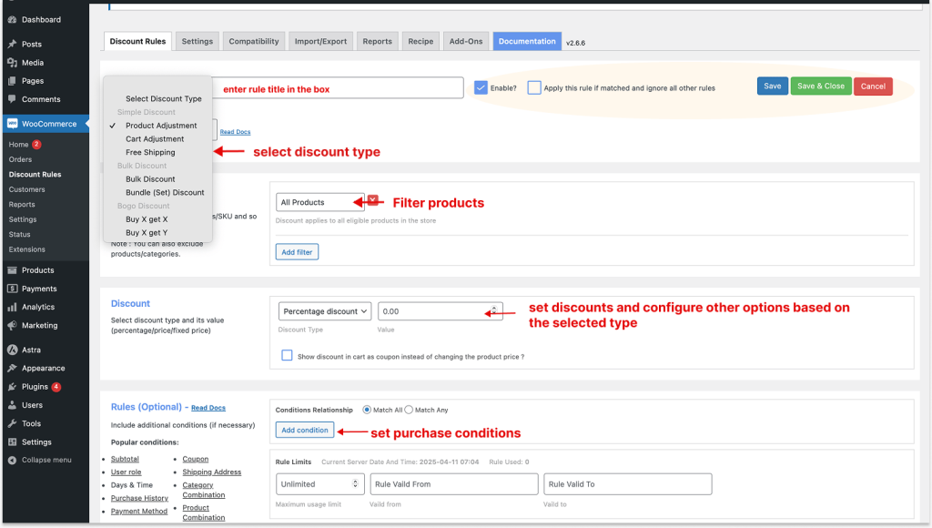 Adding a WooCommerce Discount