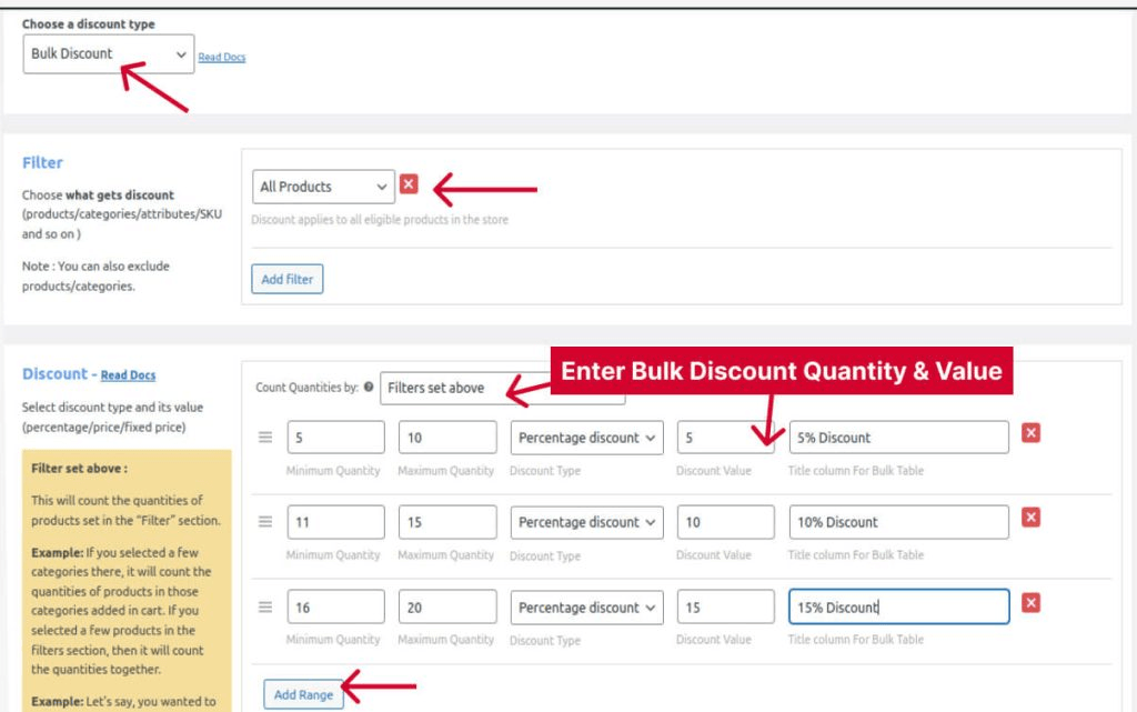 Creating price tiers based on product count