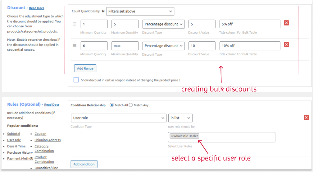 Creating a bulk discount for wholesale customers