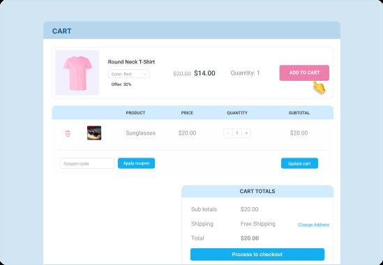  A compelling CTA button in a cart page