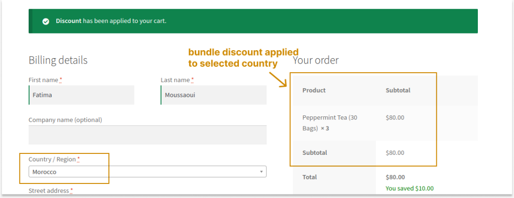 Applying a dynamic discount to a specific location