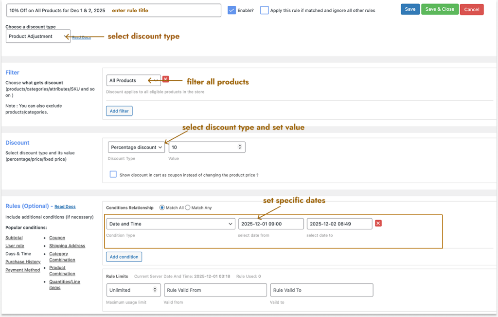 Configuring Dynamic Pricing in WooCommerce