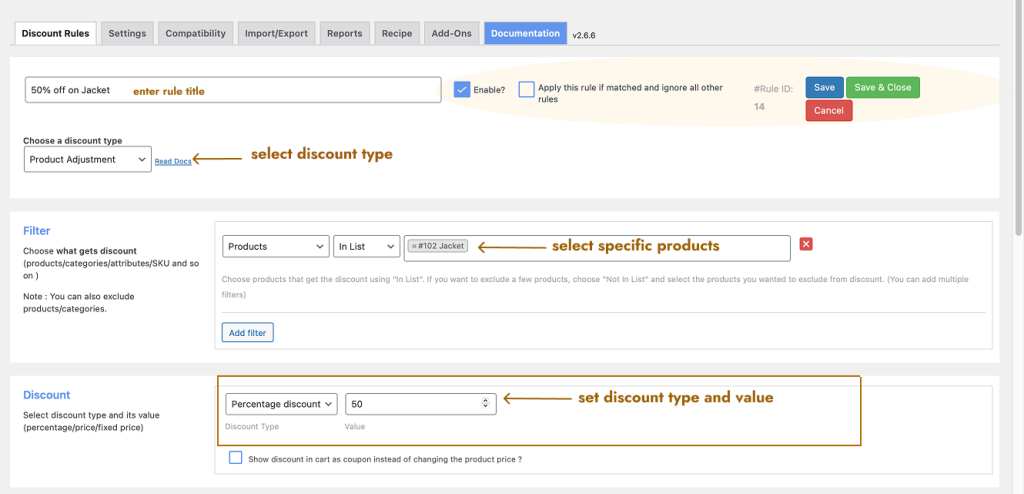Creating a 50 percent off discount in WooCommerce