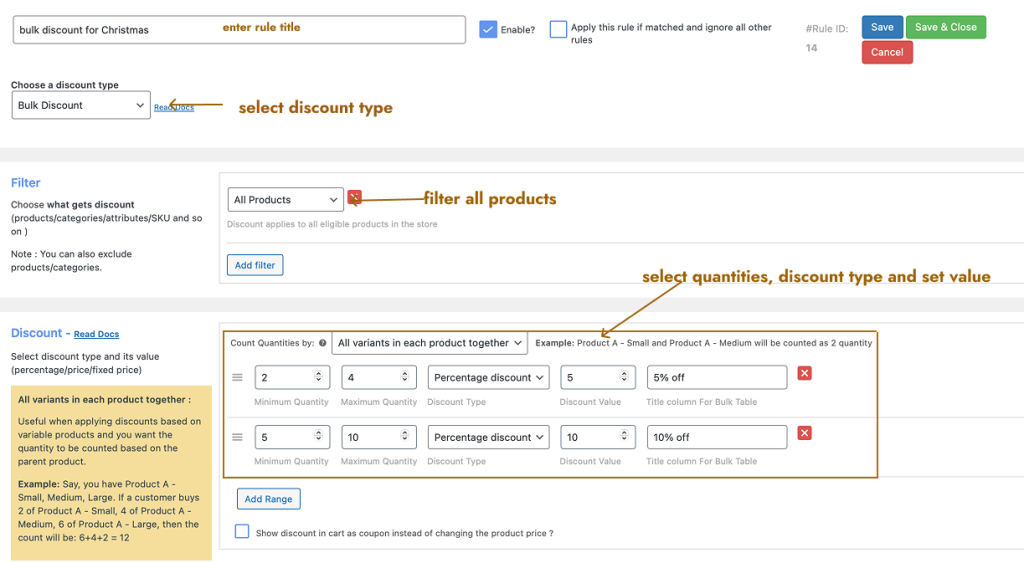 Creating a bulk discount in woocommerce