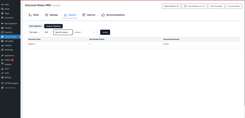 Analyse performance of discount coupons
