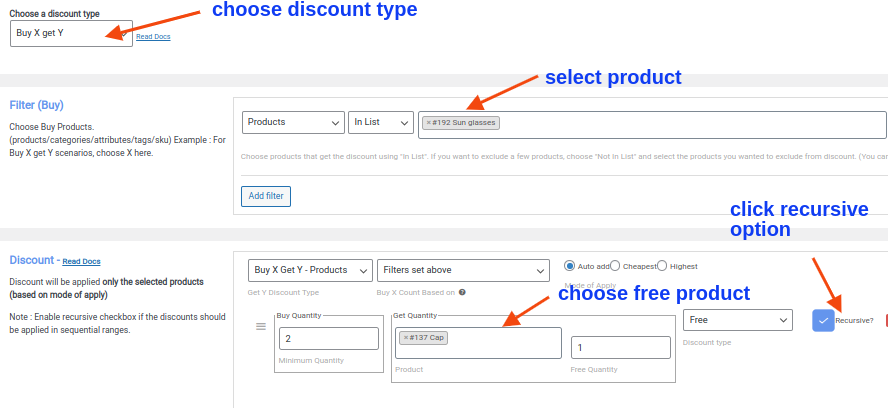 Buy 2 Get 1 Free Discount for a Different Product