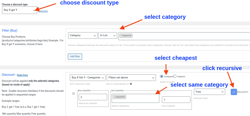 Buy Two Get One Free Discount for a specific category