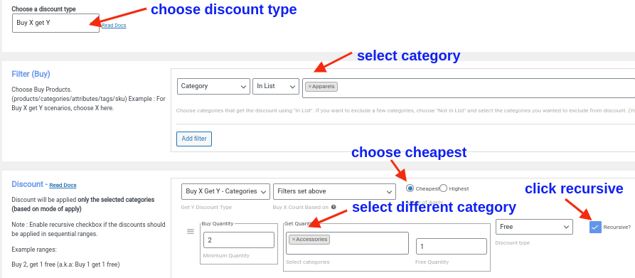 Buy 2 from Category A and Free One from Category B