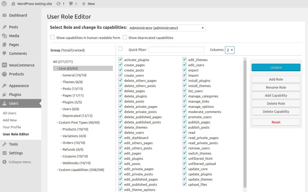 Adding new user roles in WordPress
