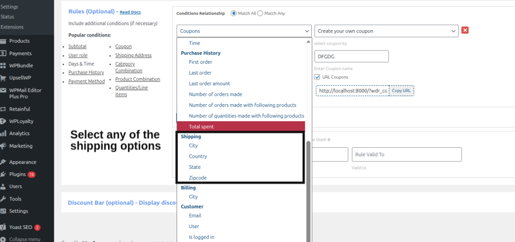 Choose a shipping option and enable WooCommerce location based pricing

