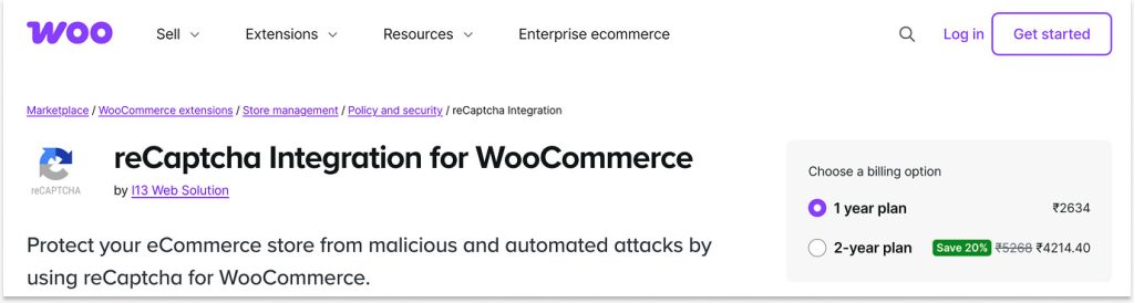 i13 Web Solution- Recaptcha Integration for WooCommerce