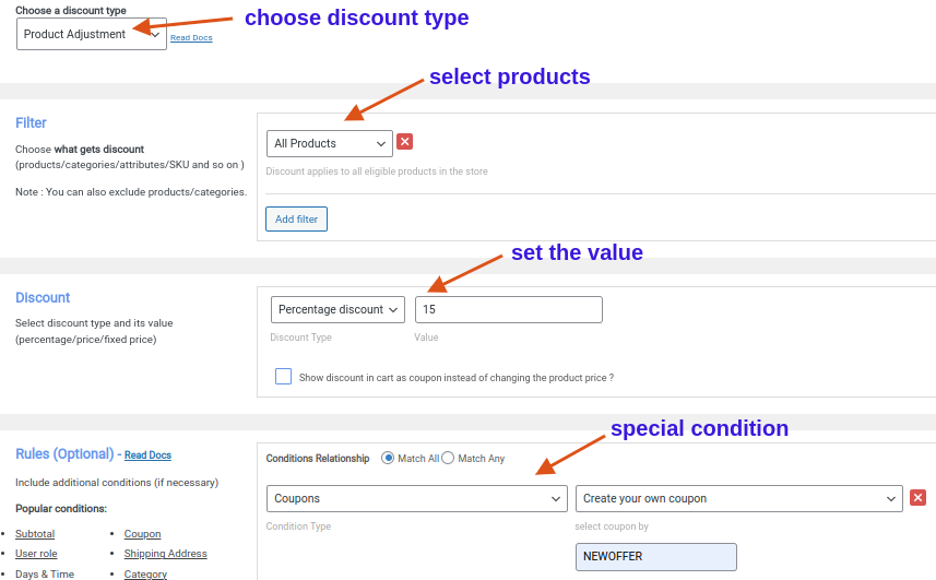 Creating a storewide discount using a coupon code