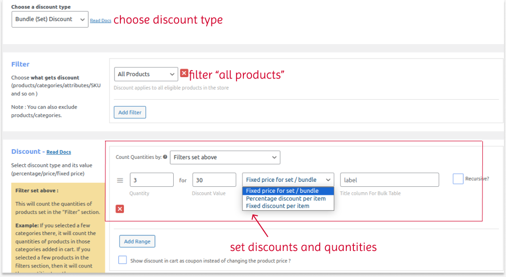 Example of applying storewide bundle discount in WooCommerce