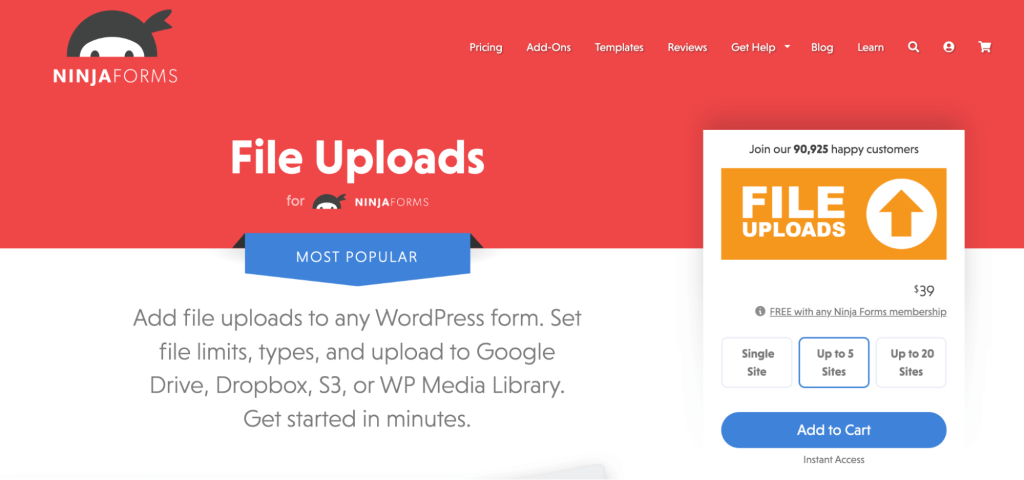 Ninja Forms - File Upload Extension