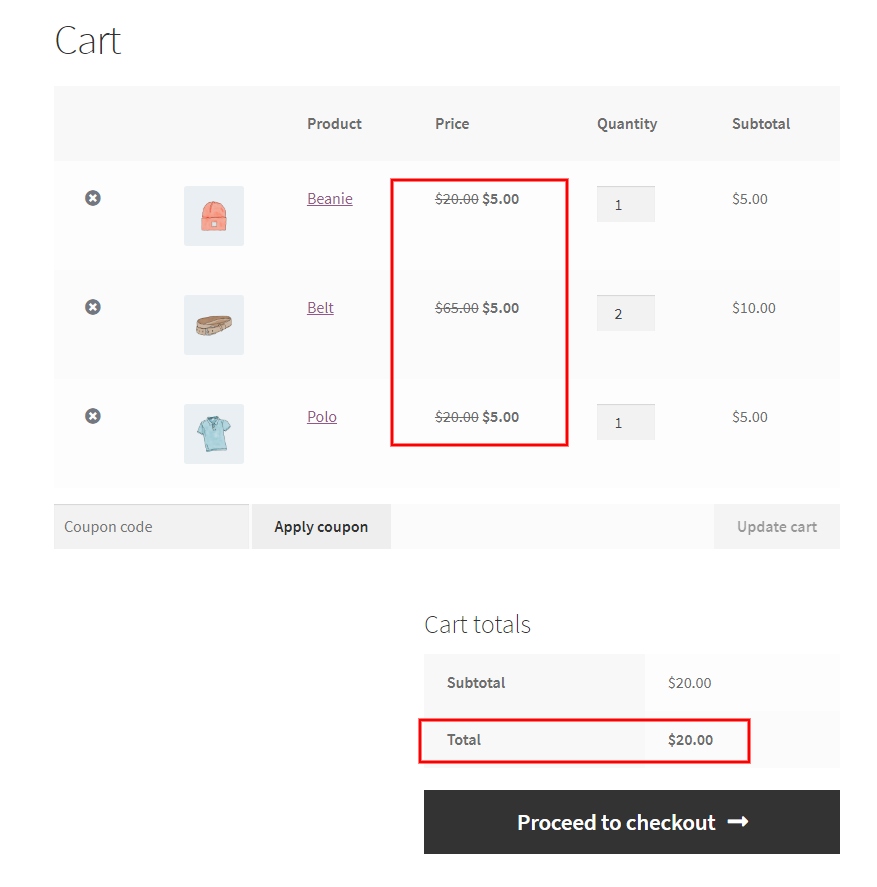 Applying bundle discounts for products