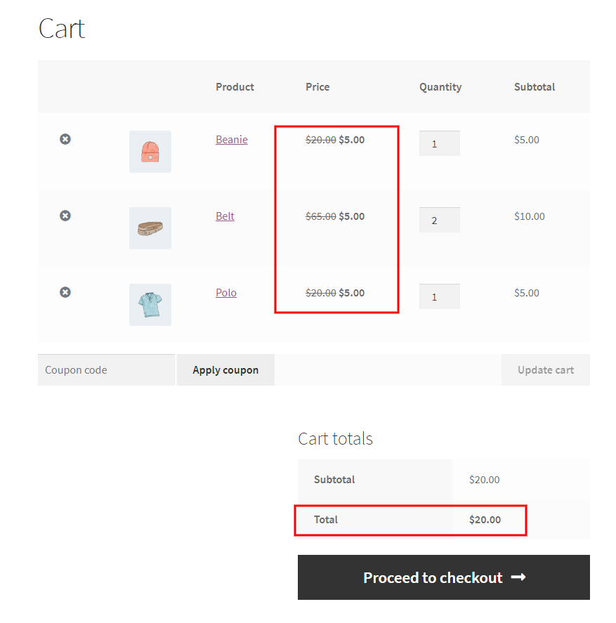 Applying bundle discounts for products