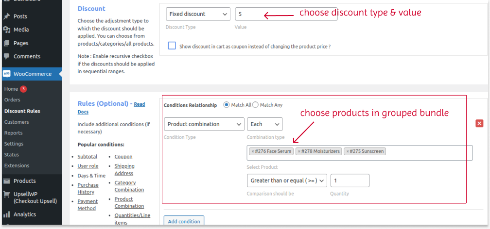 Creating a product combo deal in WooCommerce