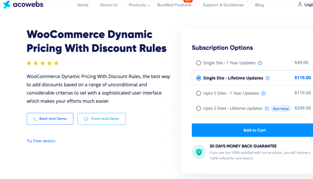 Dynamic Discount Pricing WooCommerce plugin by Acowebs