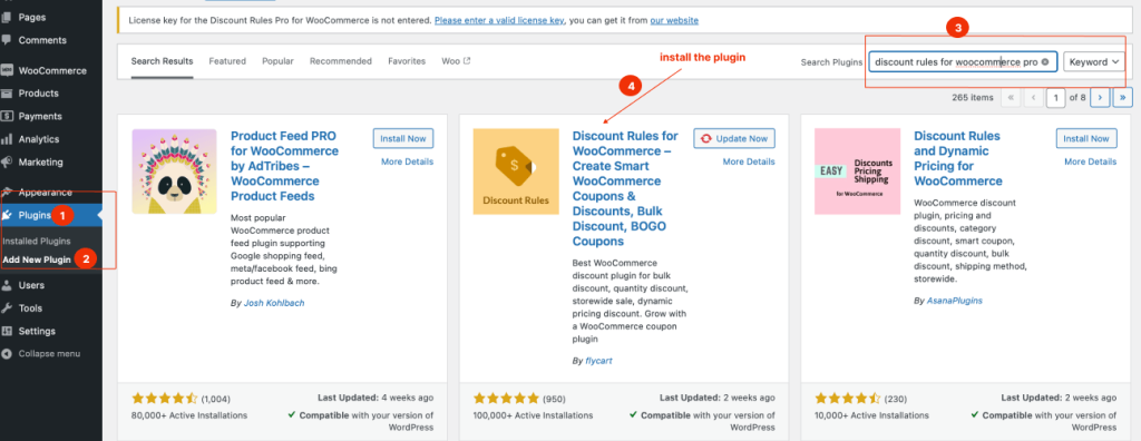 Installing the Discount Rules for WooCommerce -Pro plugin