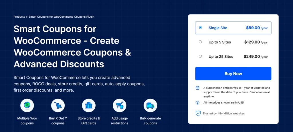 Smart coupons for WooCommerce