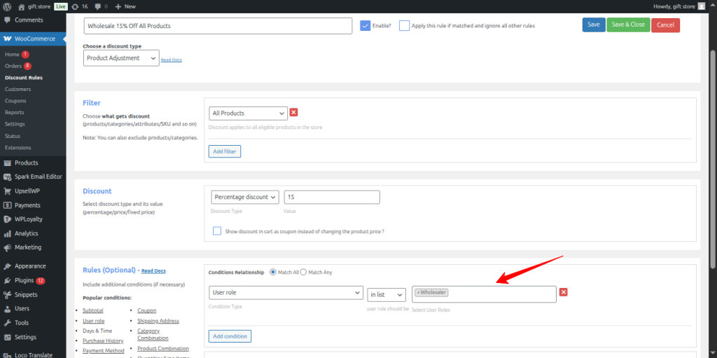 WooCommerce Role-based Discount
