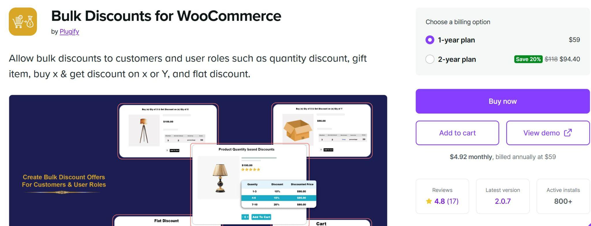 Bulk Discount for WooCommerce by Plugify