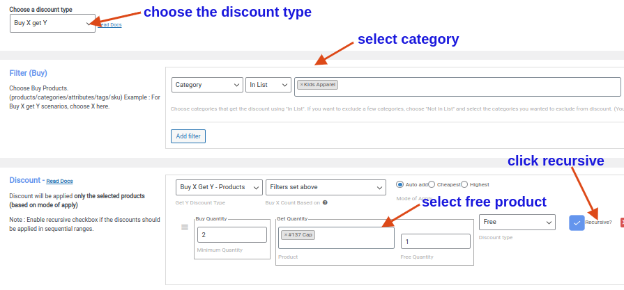 Creating BOGO deals for a specific category