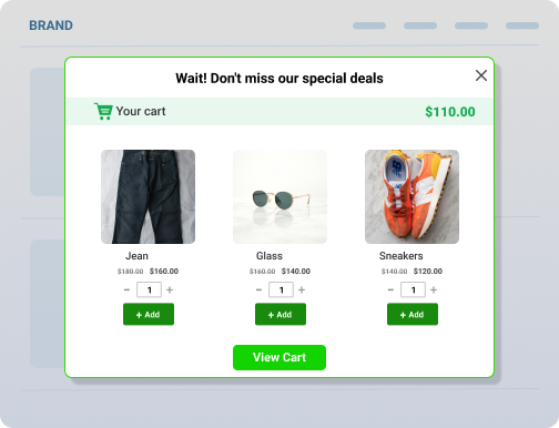 A sample add-to-cart pop-up example by UpsellWP