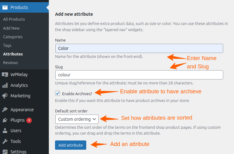 Adding a new WooCommerce attribute