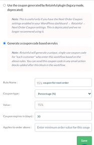 B- Configuring Coupon Settings in Retainful