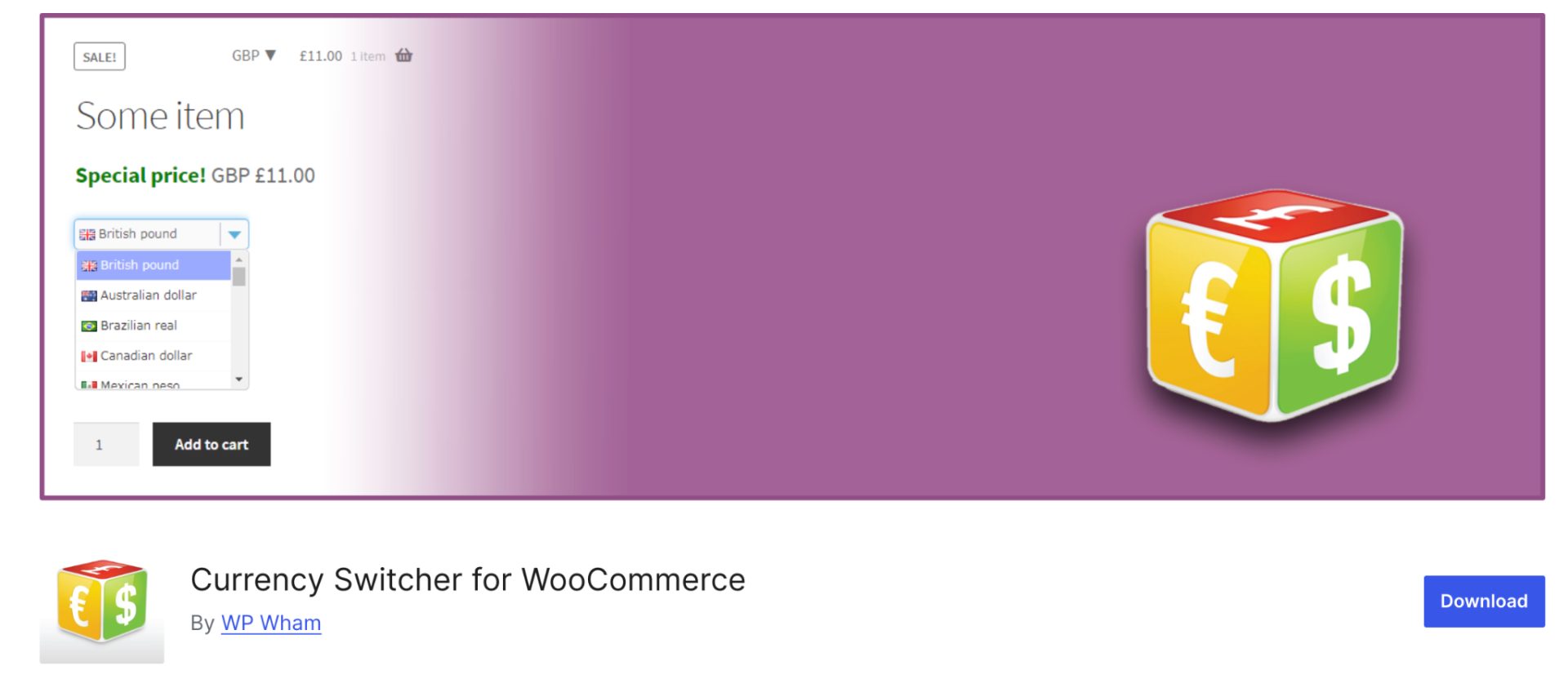 Currency Switcher for WooCommerce by WP Wham