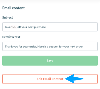 Customizing Next-Order Coupon Email Message