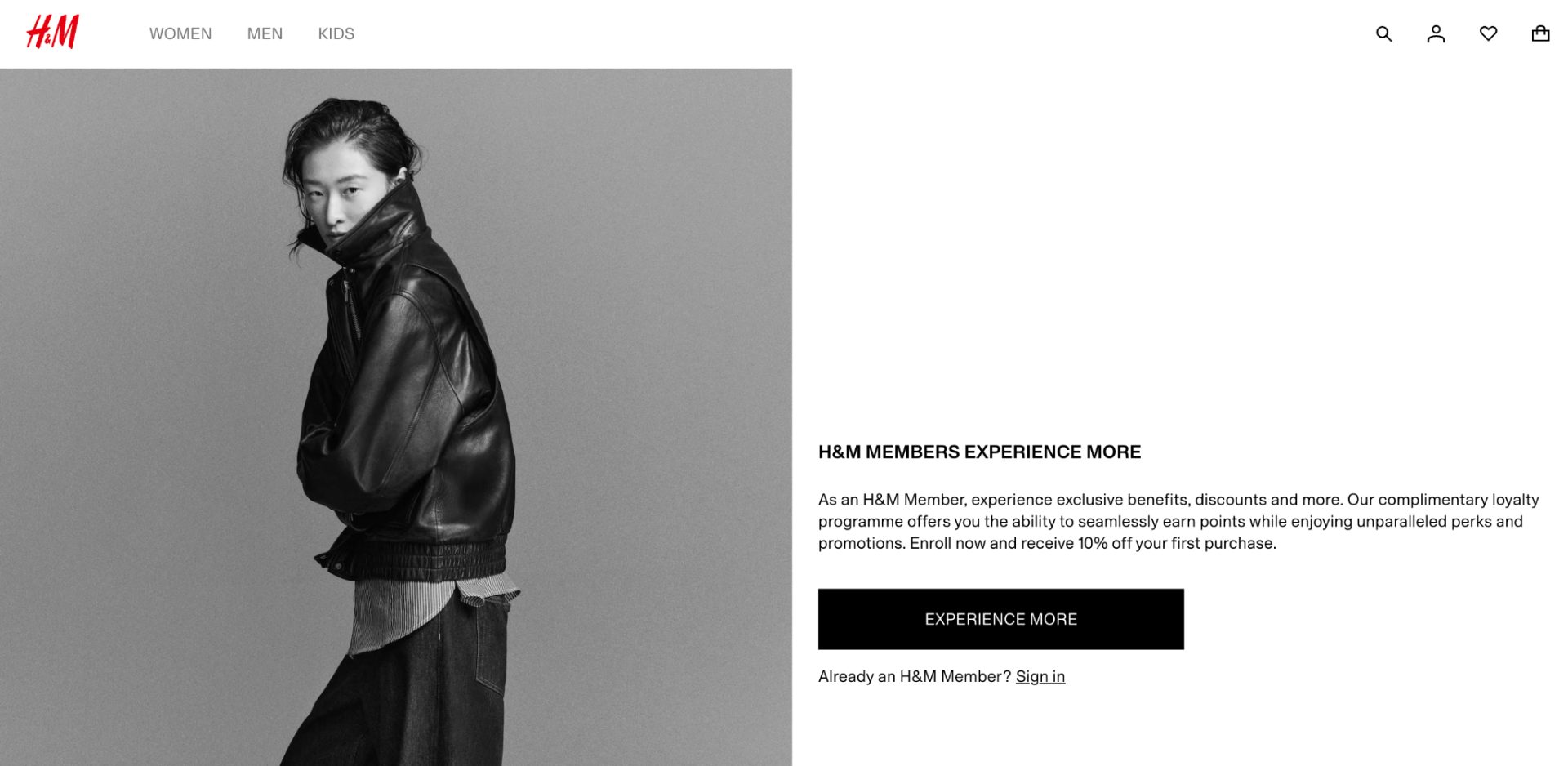 H&M First Purchase Discount