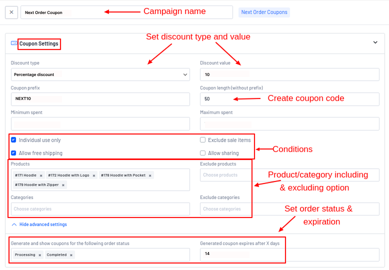 Setting up next order coupon in UpsellWP