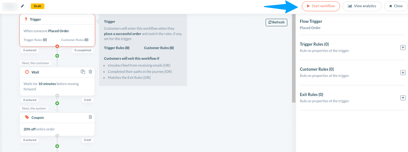 Starting Workflow of Retainful Coupon Settings