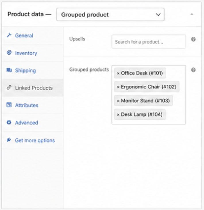 Adding products to the Grouped Products field